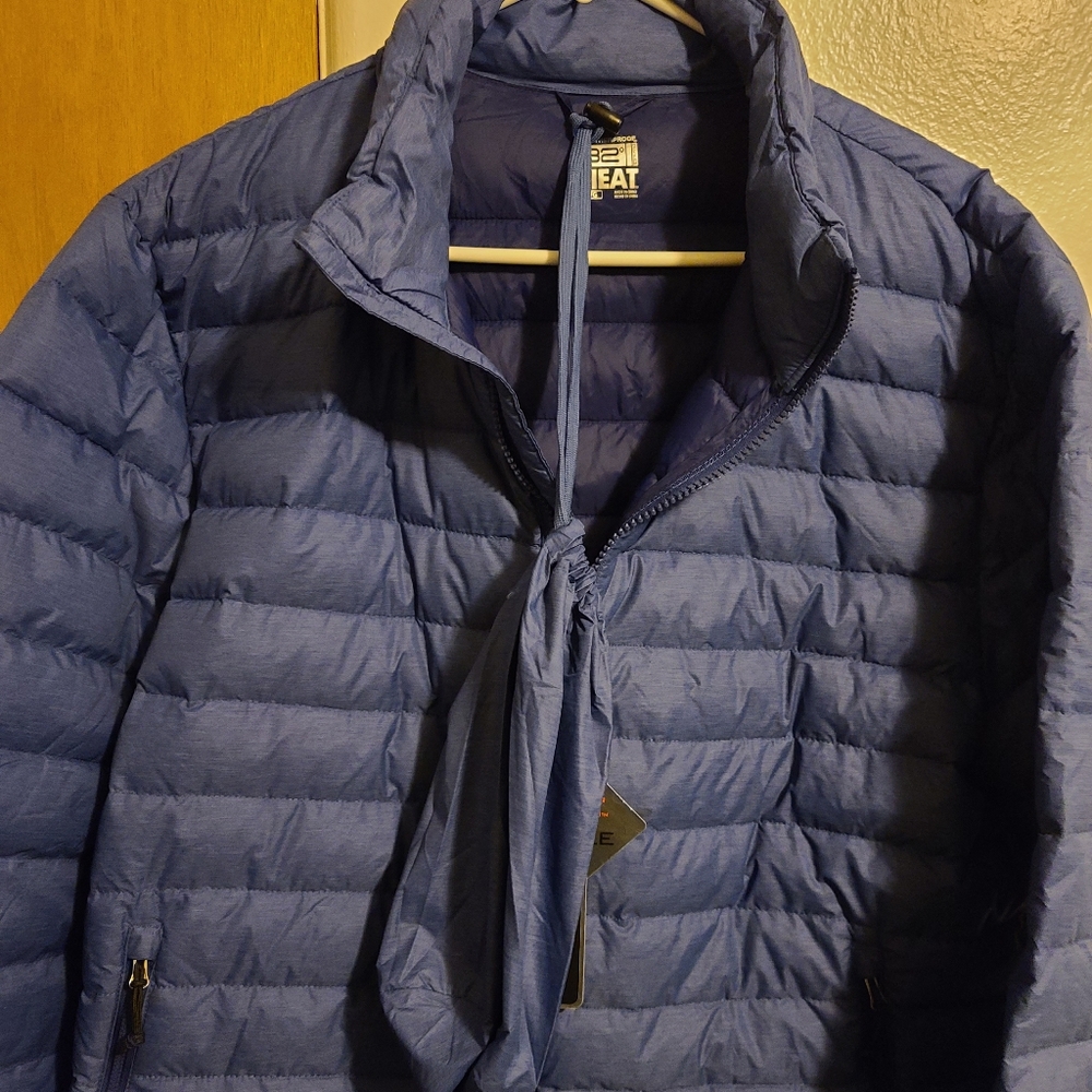 Men's light blue large jacket.
